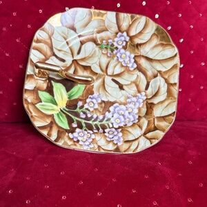 Vintage Lefton Floral Handled Dish Made For Occupied Japan Numbered 732